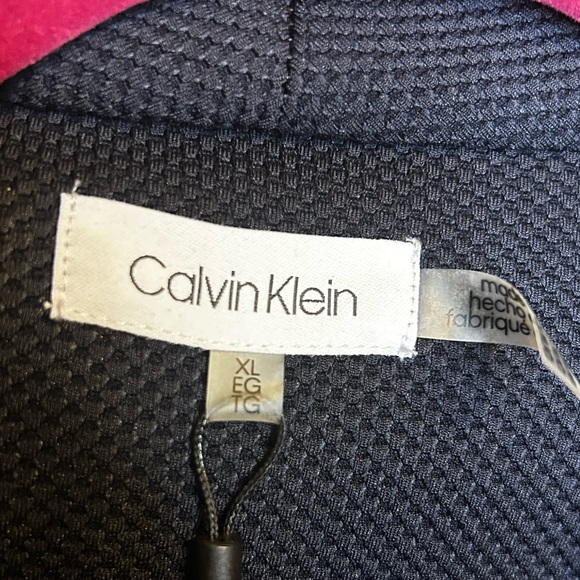Calvin Klein Womens size XL Navy Blue Kiss Front Jacket Black Trim. - Picture 4 of 7